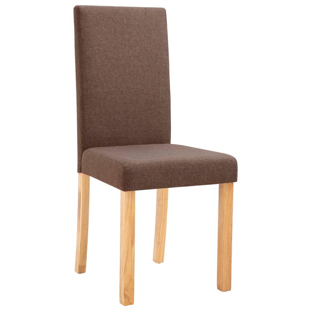 vidaXL Dining Chairs 4 pcs Brown Fabric, 249221. Picture 4