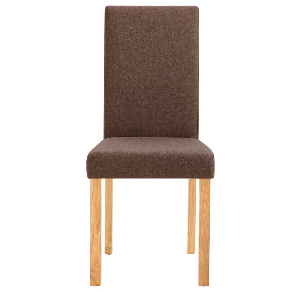 vidaXL Dining Chairs 4 pcs Brown Fabric, 249221. Picture 5