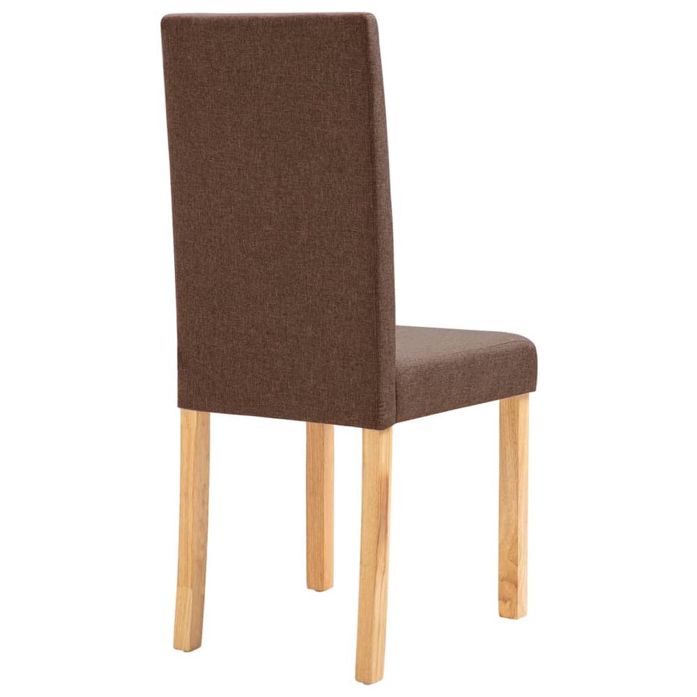 vidaXL Dining Chairs 4 pcs Brown Fabric, 249221. Picture 7