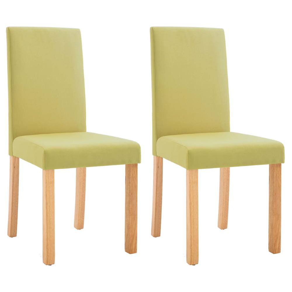 vidaXL Dining Chairs 2 pcs Green Fabric, 249224. Picture 2