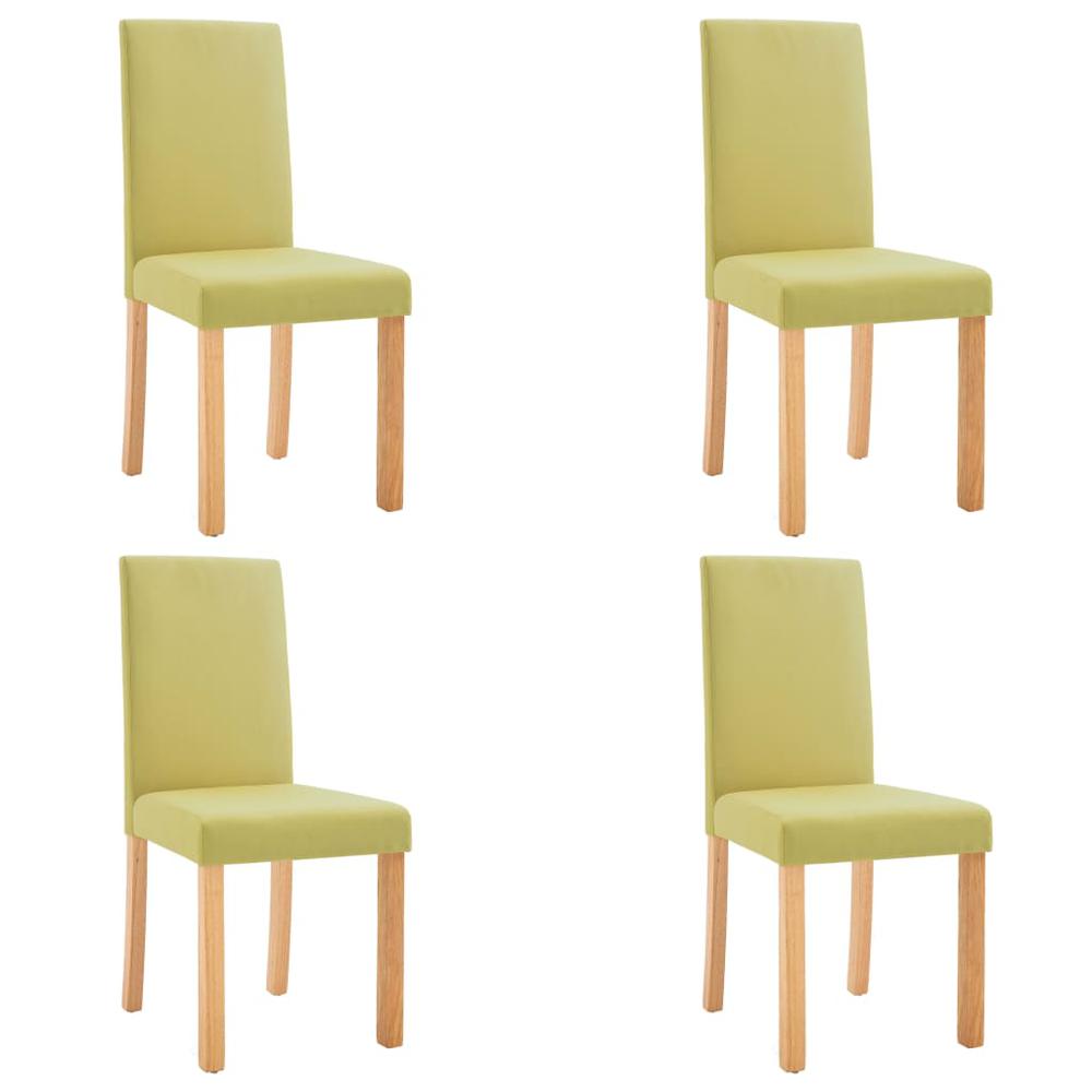 vidaXL Dining Chairs 4 pcs Green Fabric, 249225. Picture 2
