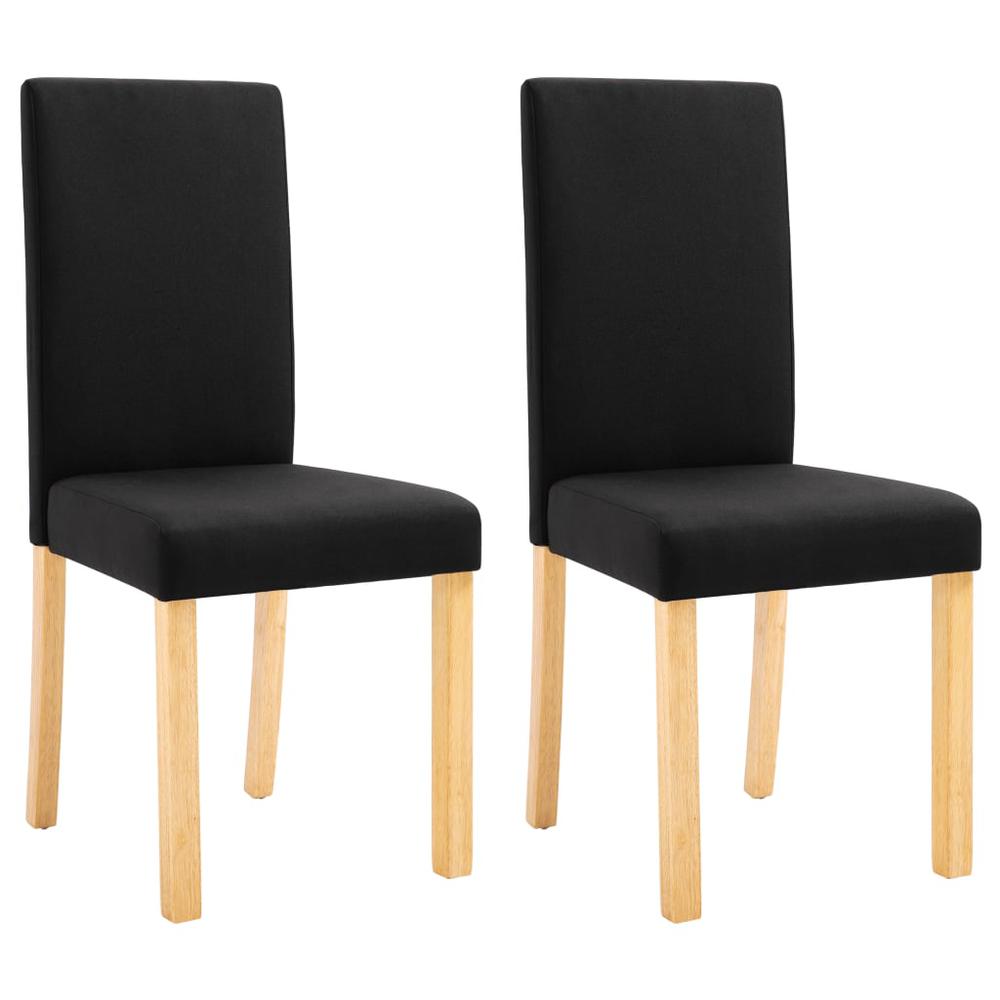 vidaXL Dining Chairs 2 pcs Black Fabric, 249226. Picture 2