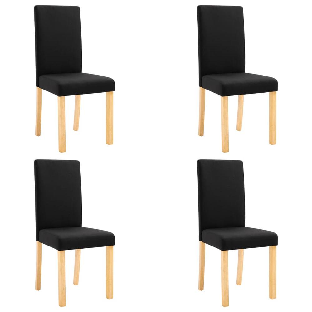vidaXL Dining Chairs 4 pcs Black Fabric, 249227. Picture 2