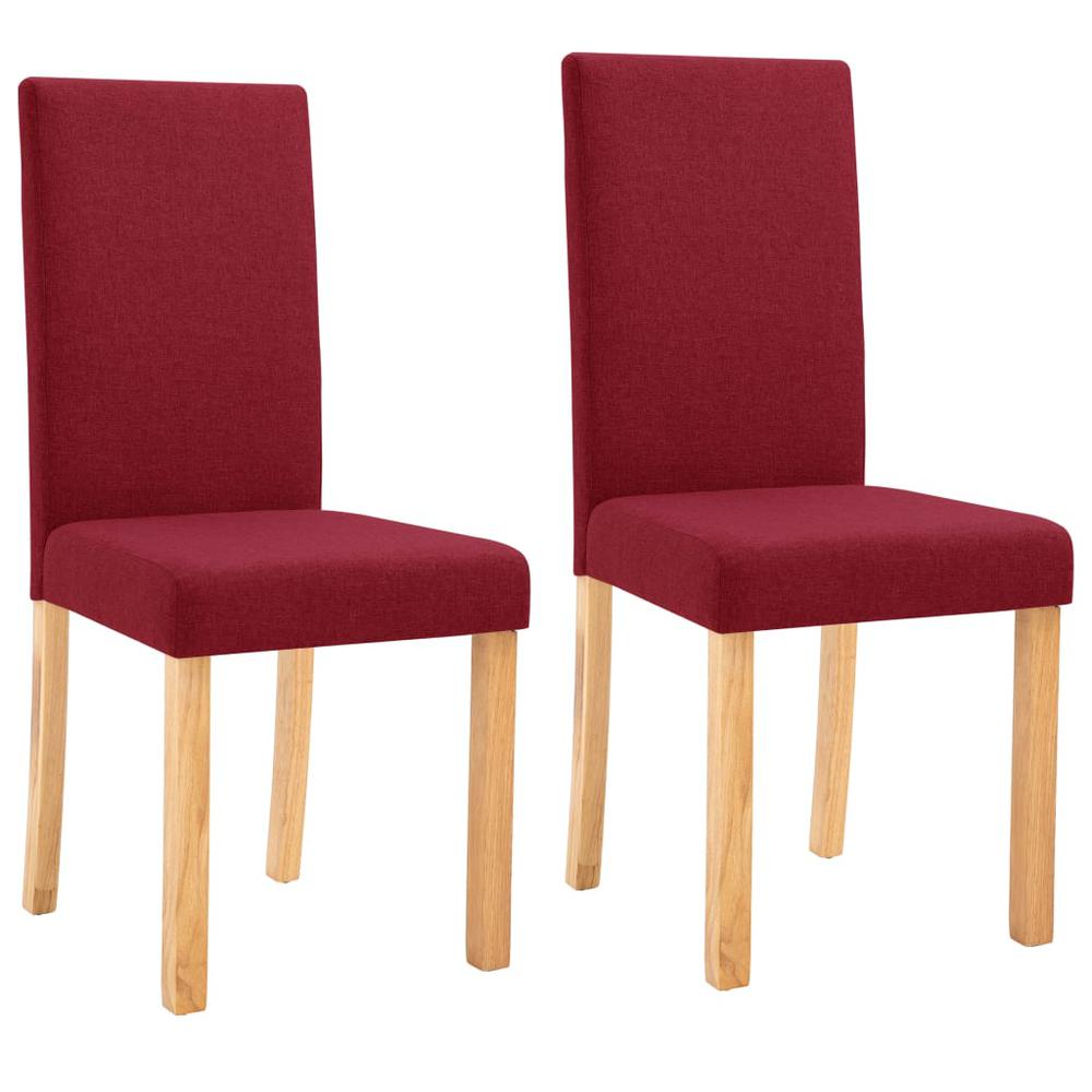 vidaXL Dining Chairs 2 pcs Wine Red Fabric, 249230. Picture 2