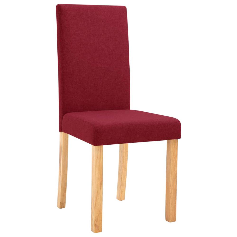 vidaXL Dining Chairs 2 pcs Wine Red Fabric, 249230. Picture 4