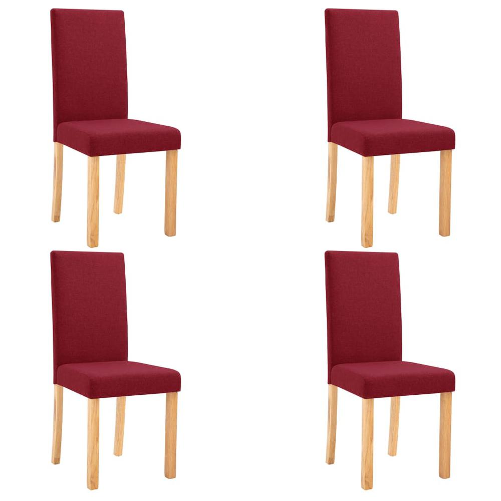 vidaXL Dining Chairs 4 pcs Wine Red Fabric, 249231. Picture 2