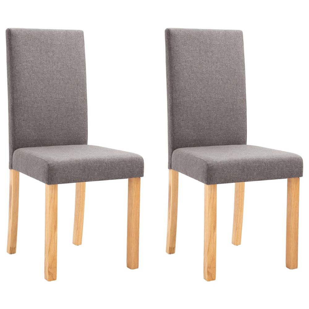 vidaXL Dining Chairs 2 pcs Taupe Fabric, 249232. Picture 2