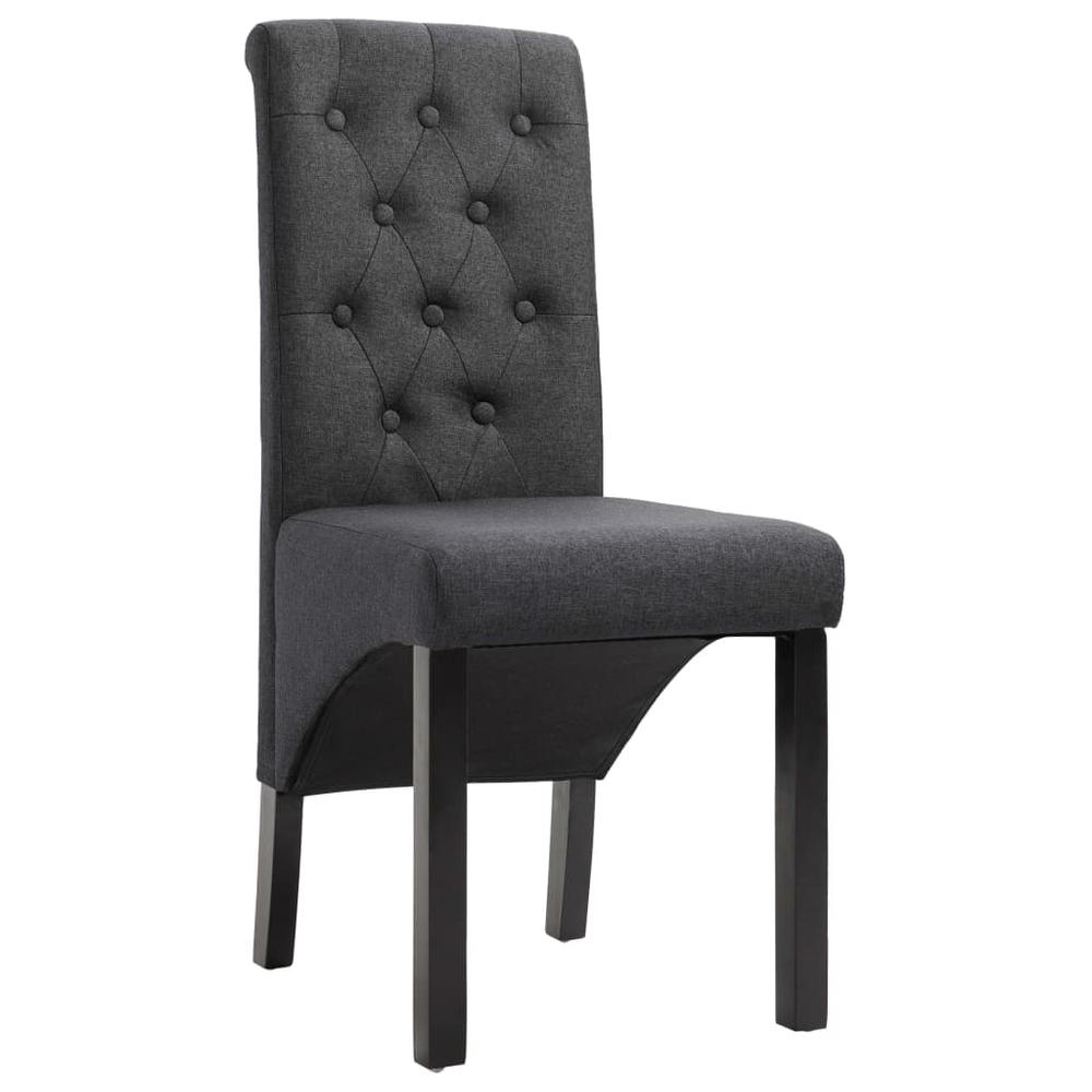 vidaXL Dining Chairs 2 pcs Dark Gray Fabric, 249234. Picture 3