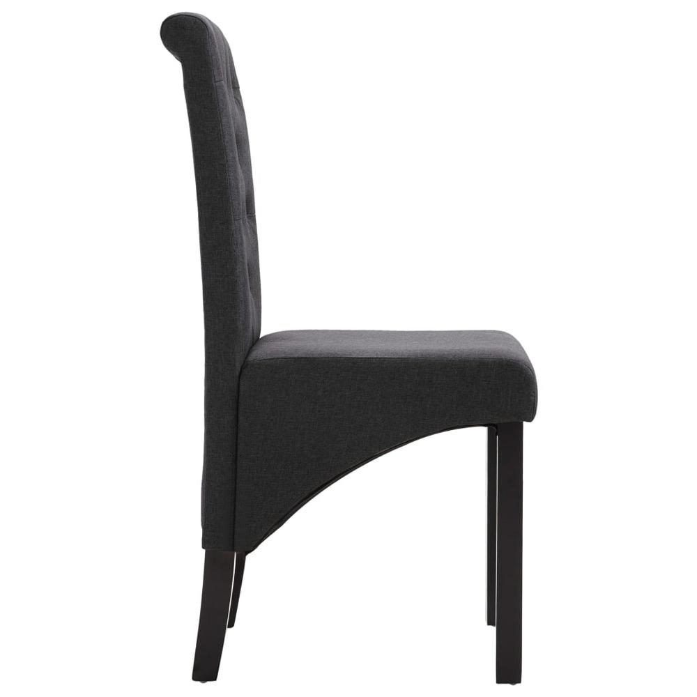 vidaXL Dining Chairs 2 pcs Dark Gray Fabric, 249234. Picture 4