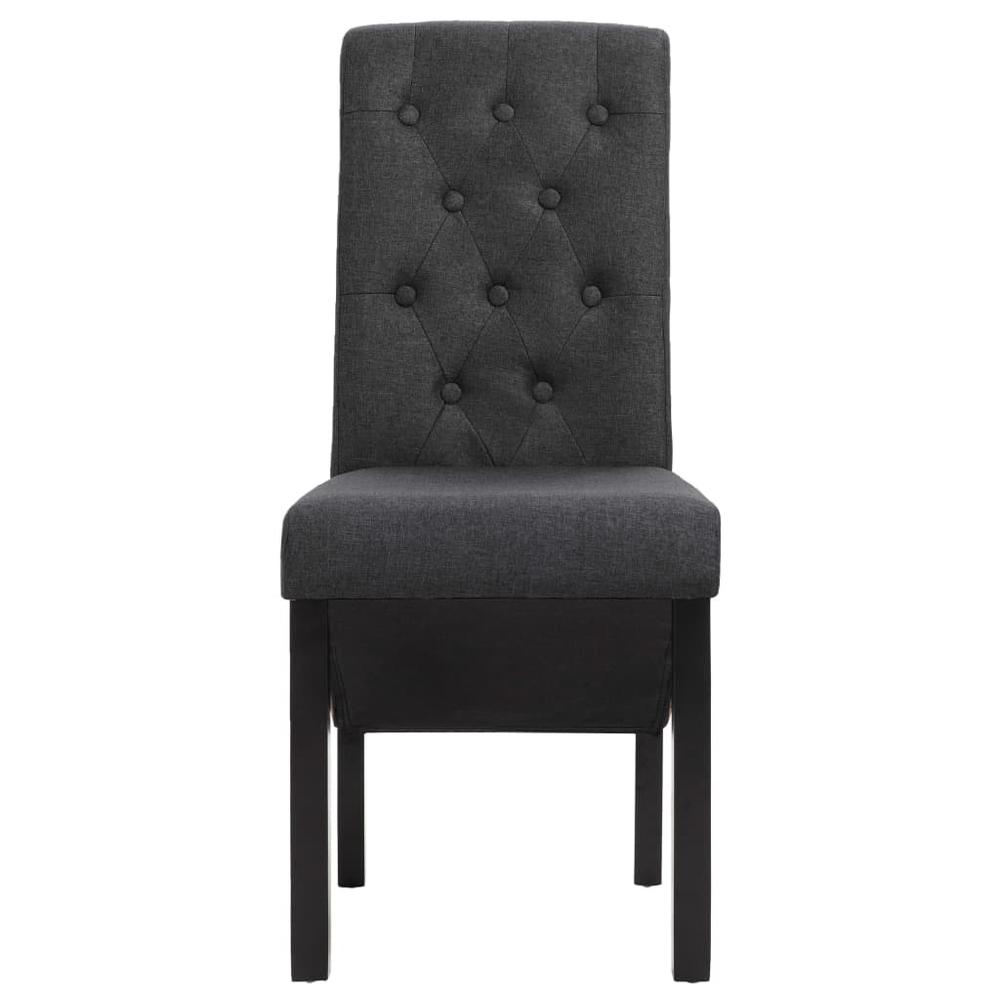 vidaXL Dining Chairs 2 pcs Dark Gray Fabric, 249234. Picture 6