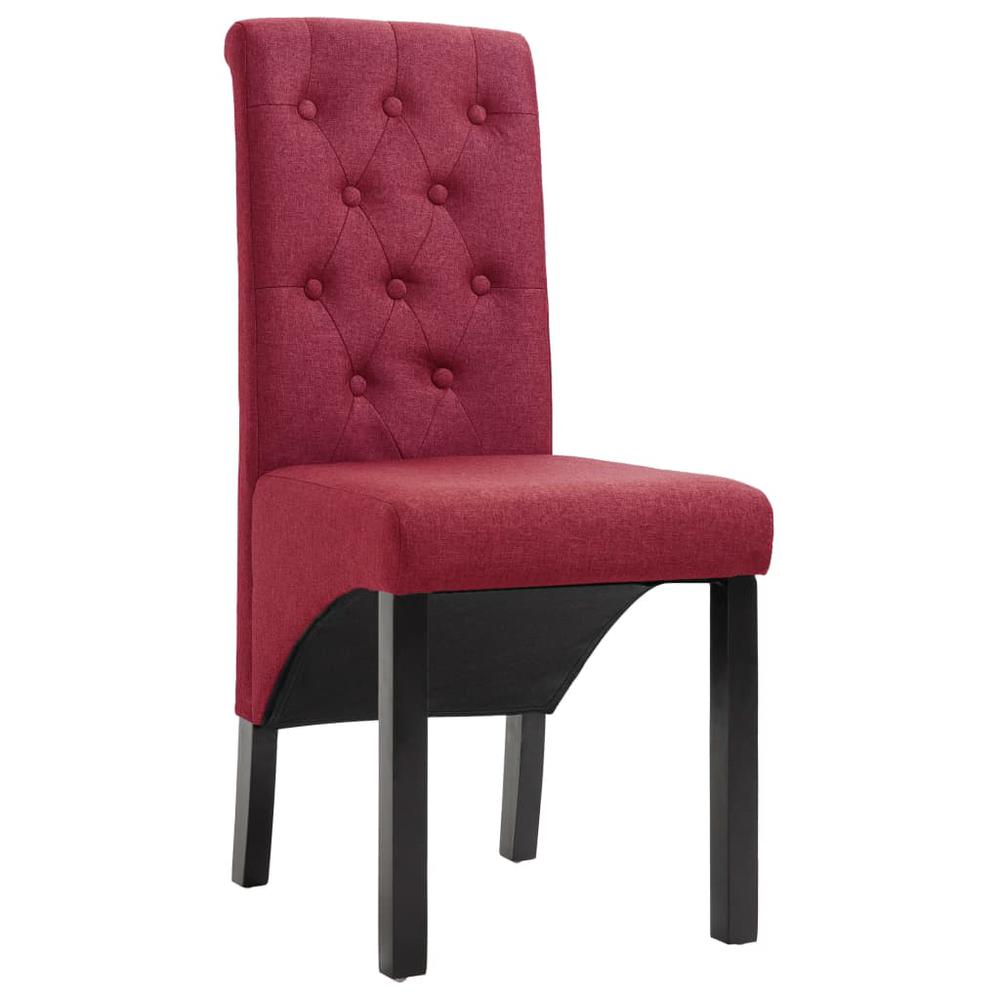 vidaXL Dining Chairs 2 pcs Wine Red Fabric, 249241. Picture 3