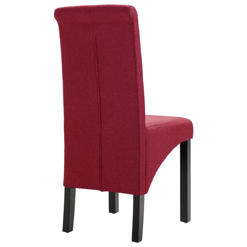 vidaXL Dining Chairs 2 pcs Wine Red Fabric, 249241. Picture 6