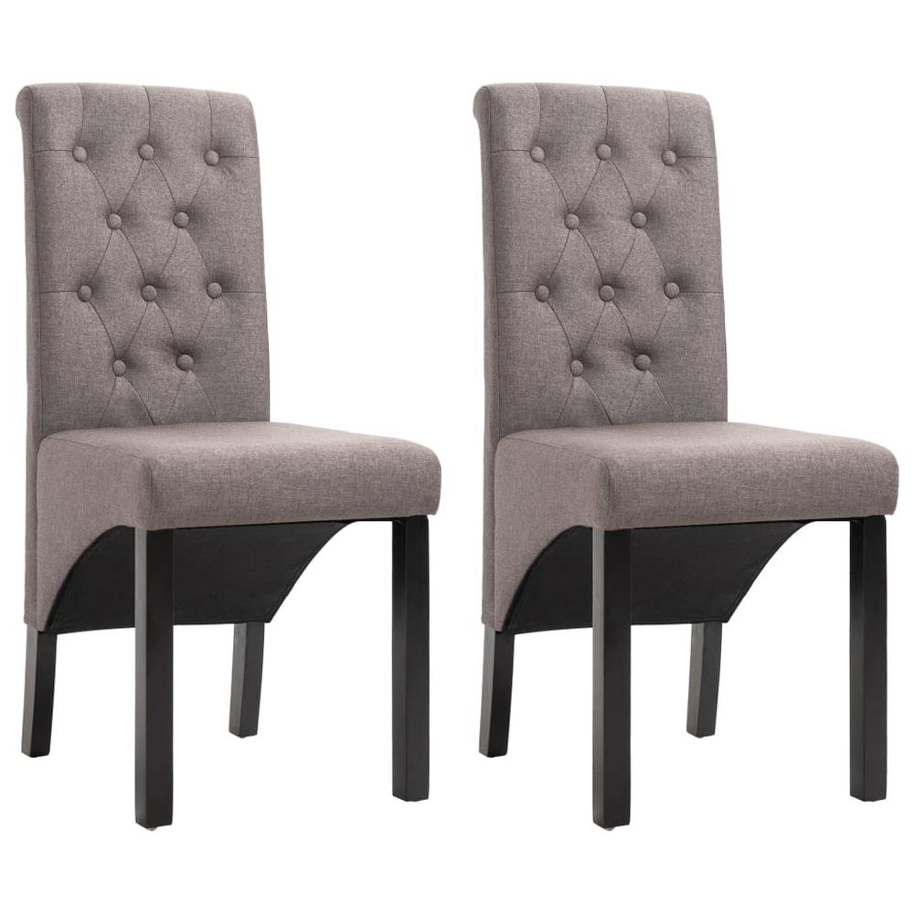 vidaXL Dining Chairs 2 pcs Taupe Fabric, 249242. The main picture.