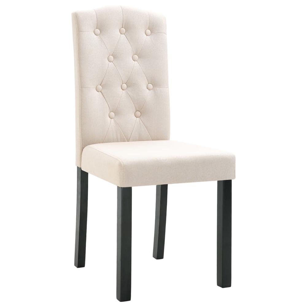 vidaXL Dining Chairs 4 pcs Cream Fabric, 249246. Picture 4