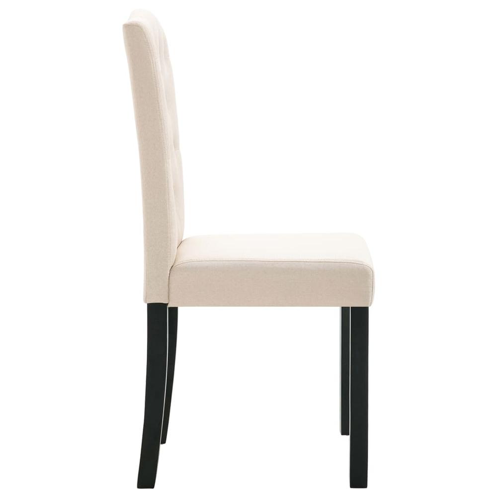 vidaXL Dining Chairs 4 pcs Cream Fabric, 249246. Picture 7
