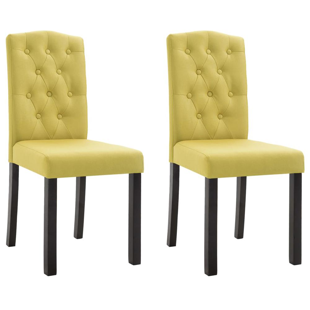 vidaXL Dining Chairs 2 pcs Green Fabric, 249251. Picture 2
