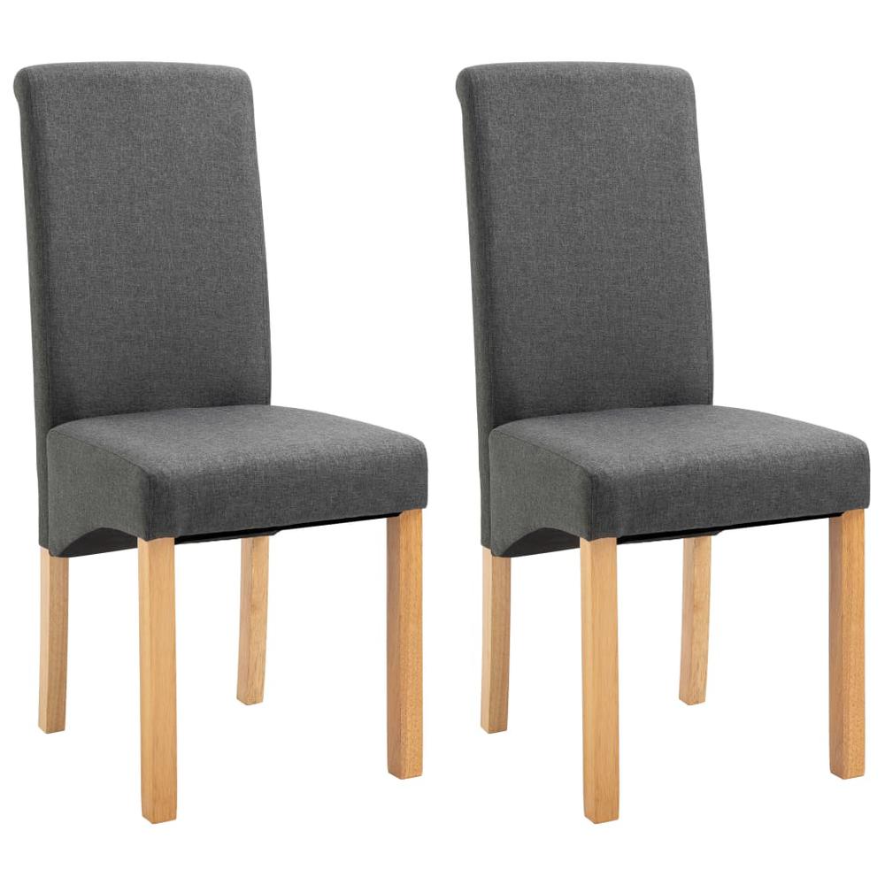 vidaXL Dining Chairs 2 pcs Gray Fabric, 249269. Picture 2