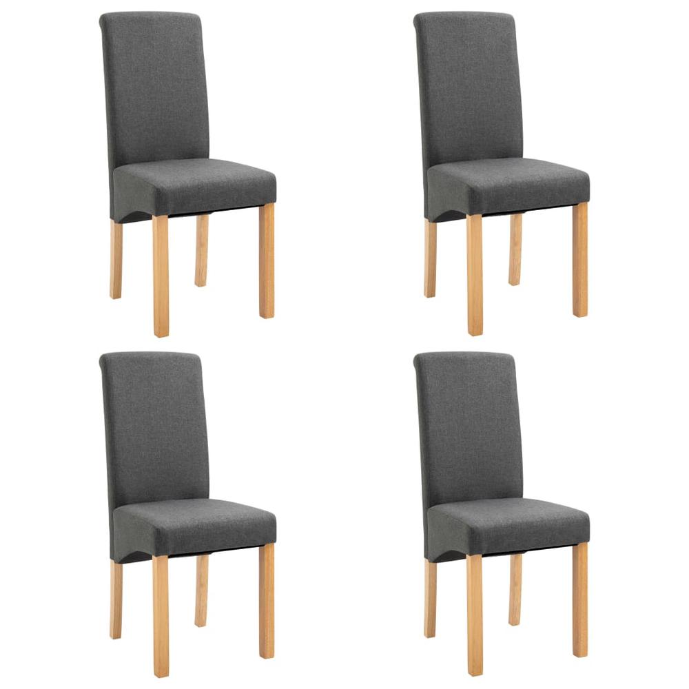 vidaXL Dining Chairs 4 pcs Gray Fabric, 249270. Picture 2