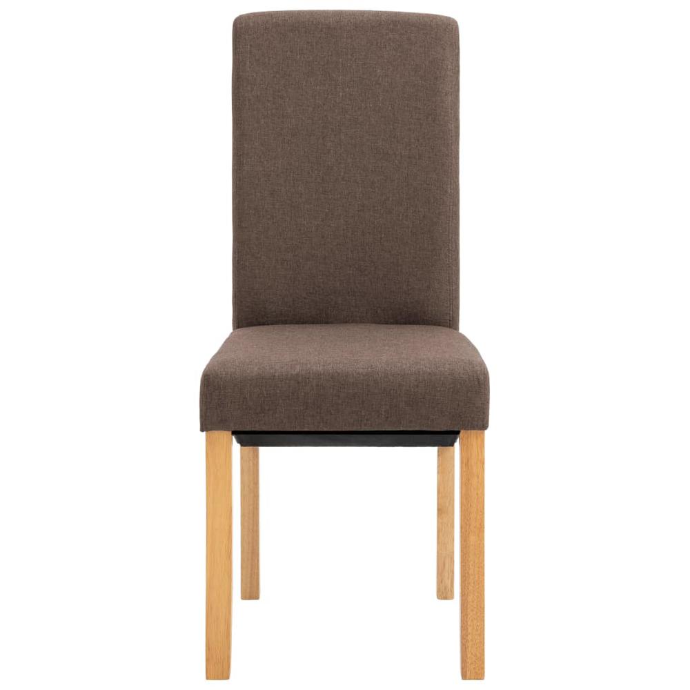 vidaXL Dining Chairs 2 pcs Brown Fabric, 249273. Picture 4