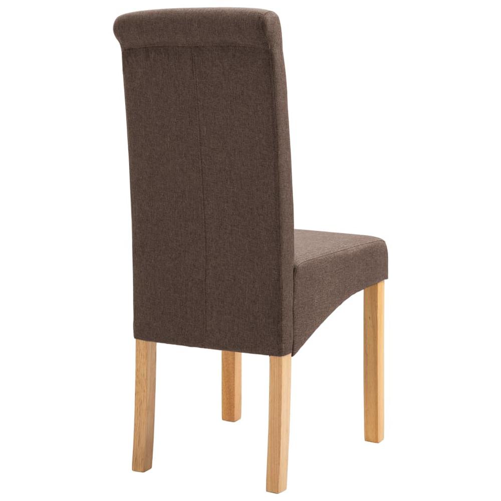 vidaXL Dining Chairs 2 pcs Brown Fabric, 249273. Picture 6