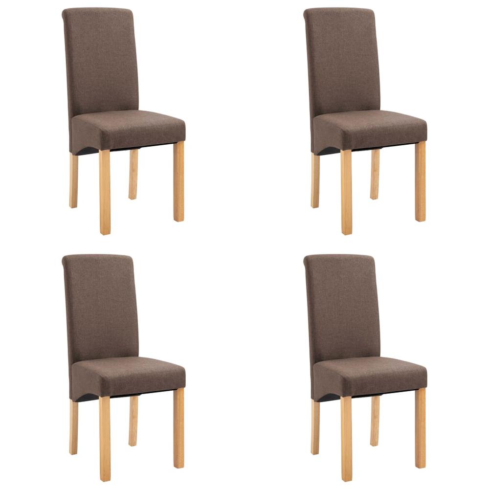 vidaXL Dining Chairs 4 pcs Brown Fabric, 249274. Picture 2