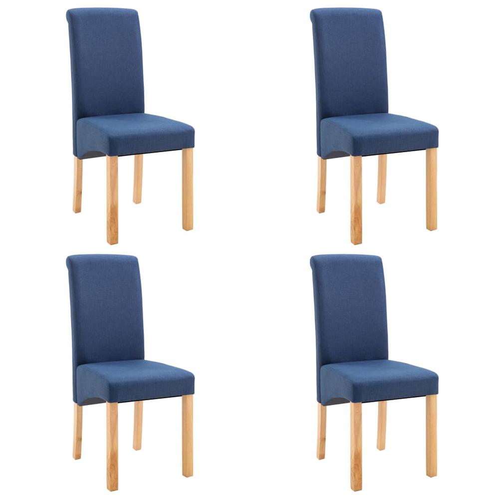 vidaXL Dining Chairs 4 pcs Blue Fabric, 249276. Picture 2