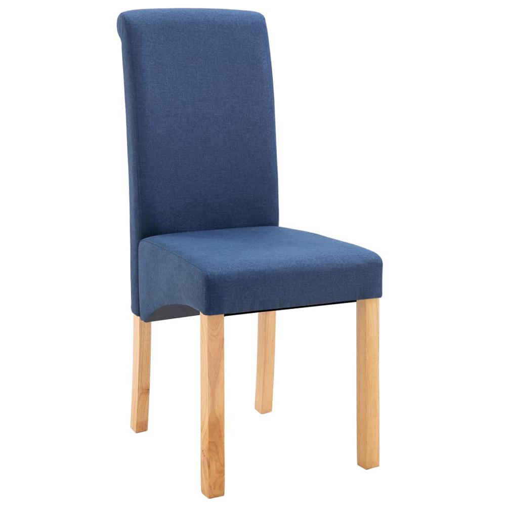 vidaXL Dining Chairs 4 pcs Blue Fabric, 249276. Picture 3