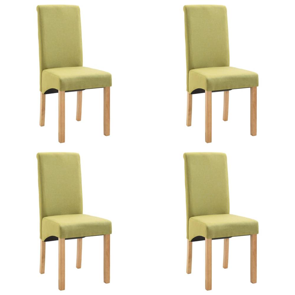 vidaXL Dining Chairs 4 pcs Green Fabric, 249278. Picture 2
