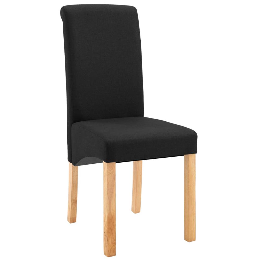 vidaXL Dining Chairs 2 pcs Black Fabric, 249279. Picture 3