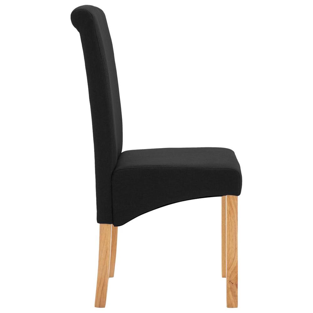 vidaXL Dining Chairs 2 pcs Black Fabric, 249279. Picture 5