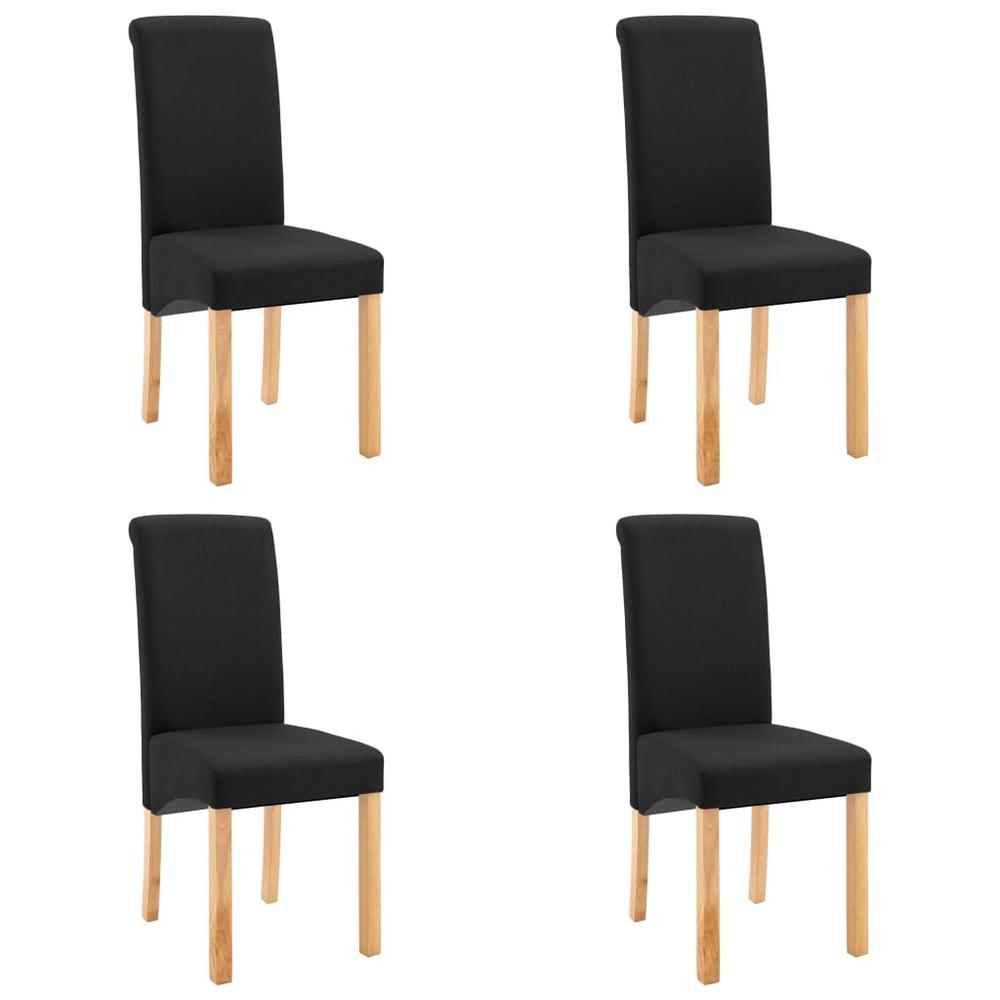 vidaXL Dining Chairs 4 pcs Black Fabric, 249280. Picture 2