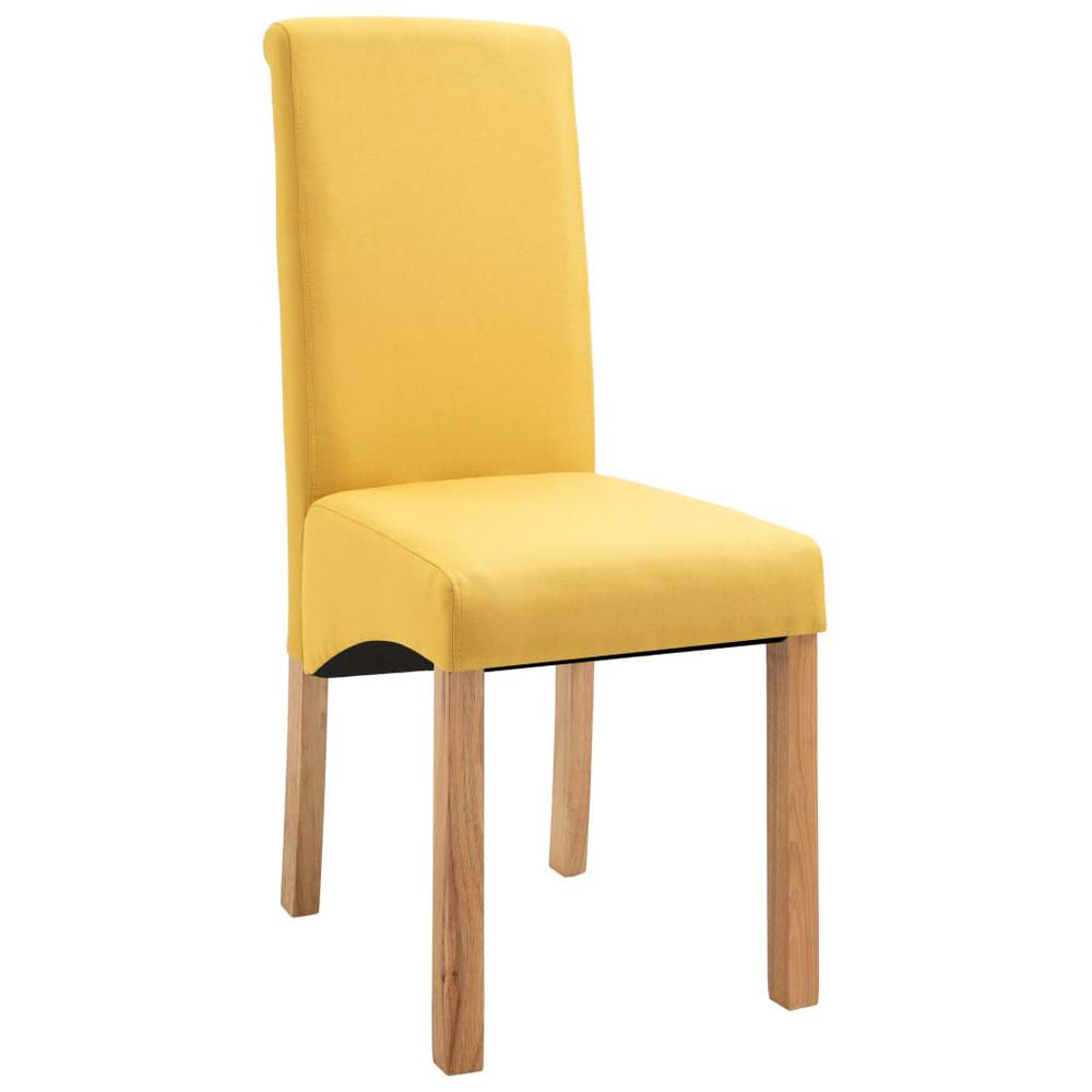 vidaXL Dining Chairs 4 pcs Yellow Fabric, 249282. Picture 3