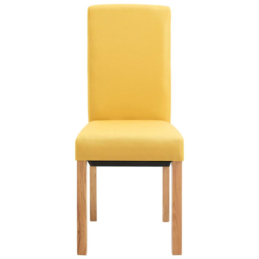 vidaXL Dining Chairs 4 pcs Yellow Fabric, 249282. Picture 4