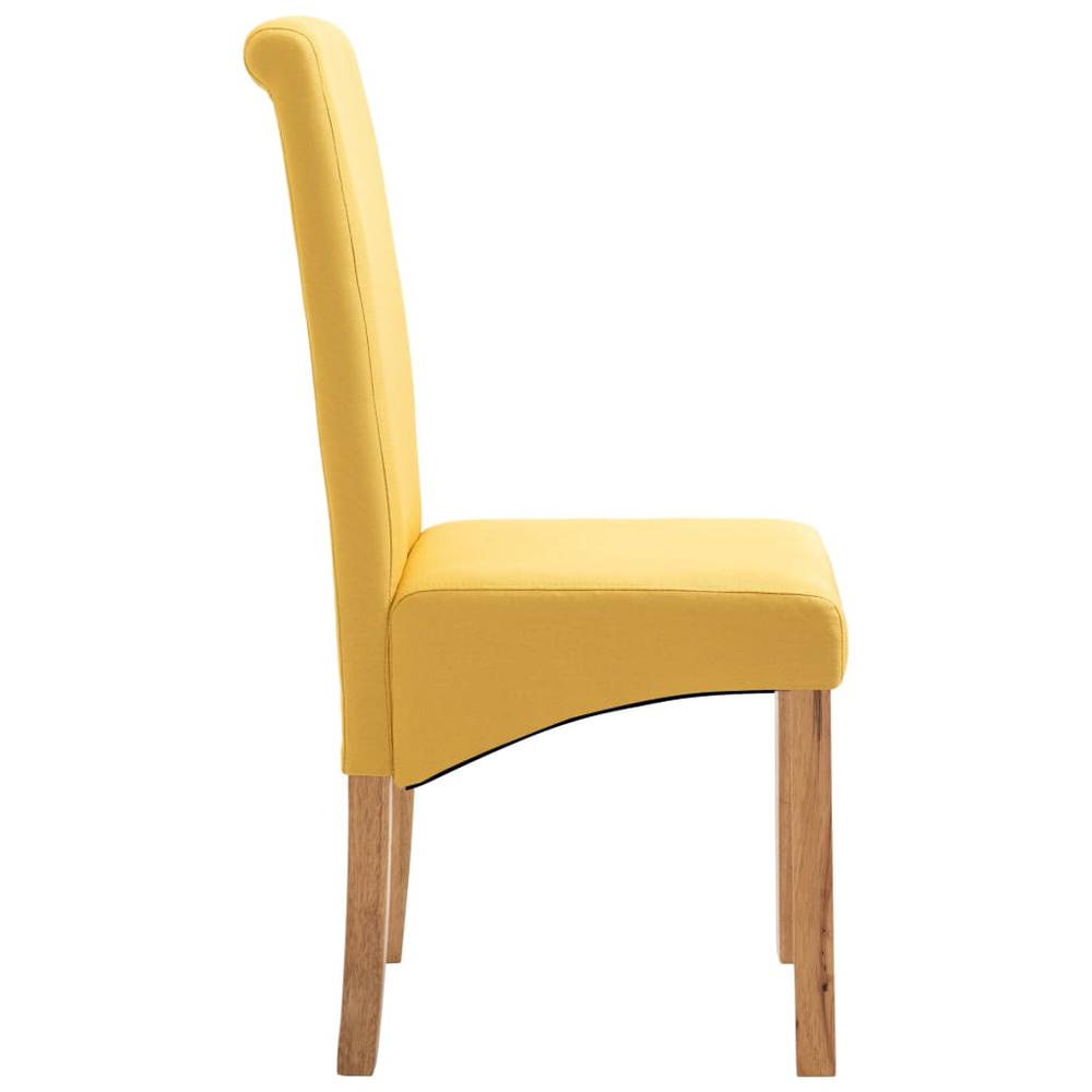 vidaXL Dining Chairs 4 pcs Yellow Fabric, 249282. Picture 5