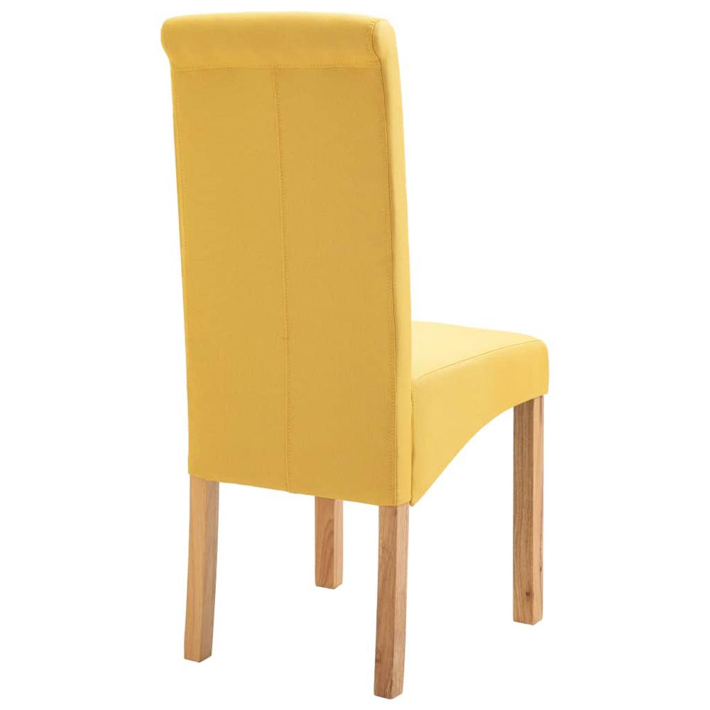 vidaXL Dining Chairs 4 pcs Yellow Fabric, 249282. Picture 6