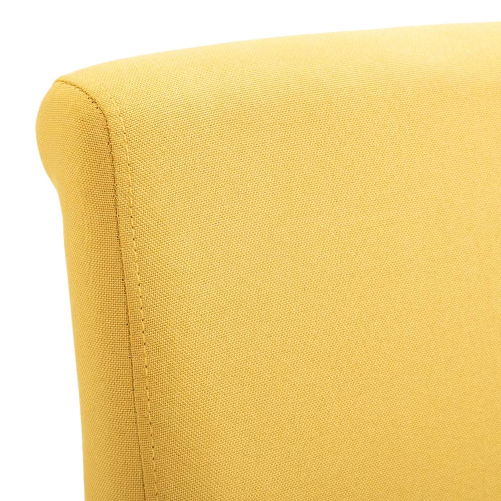 vidaXL Dining Chairs 4 pcs Yellow Fabric, 249282. Picture 7