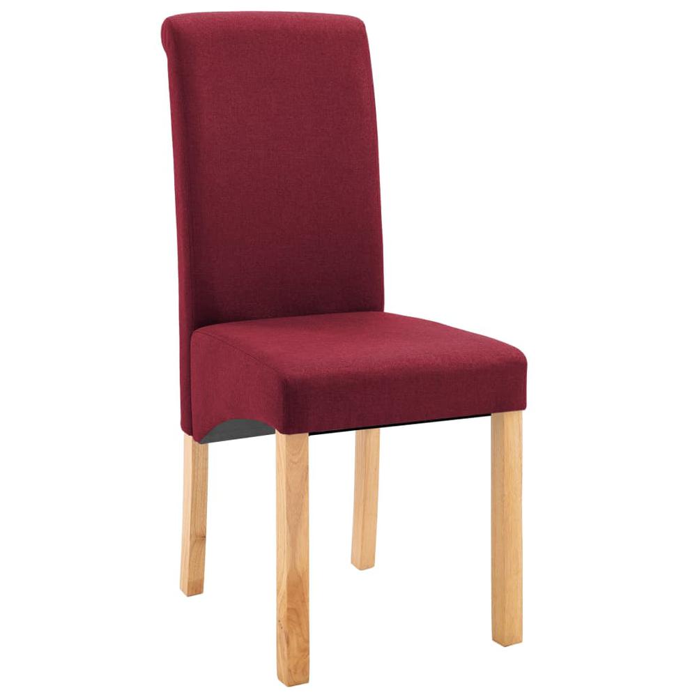 vidaXL Dining Chairs 4 pcs Red Fabric, 249284. Picture 3
