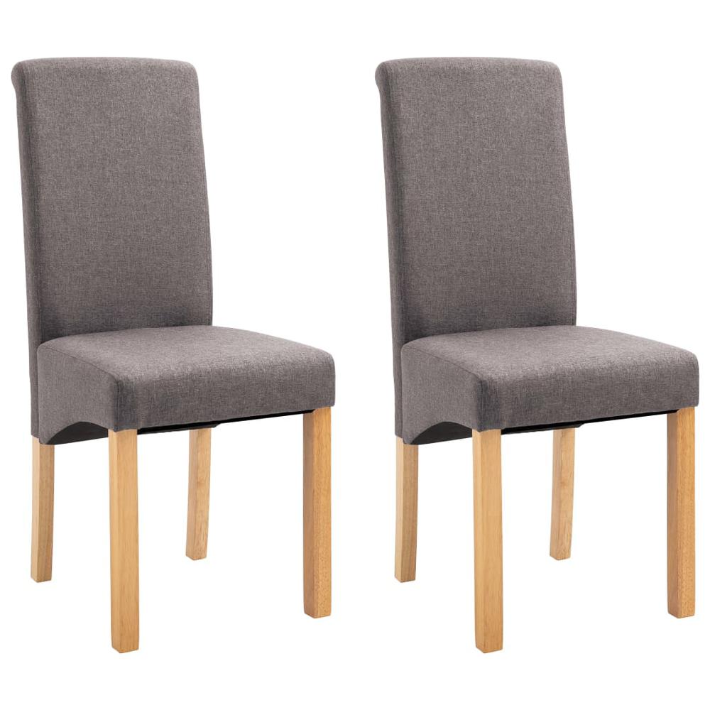 vidaXL Dining Chairs 2 pcs Taupe Fabric, 249285. Picture 2