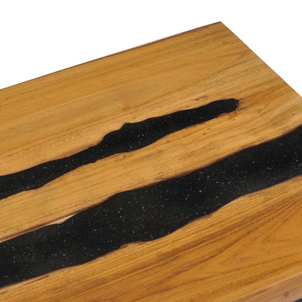 vidaXL Coffee Table 39.3"x19.6"x15.7" Solid Teak Wood and Lava Stone, 281645. Picture 6