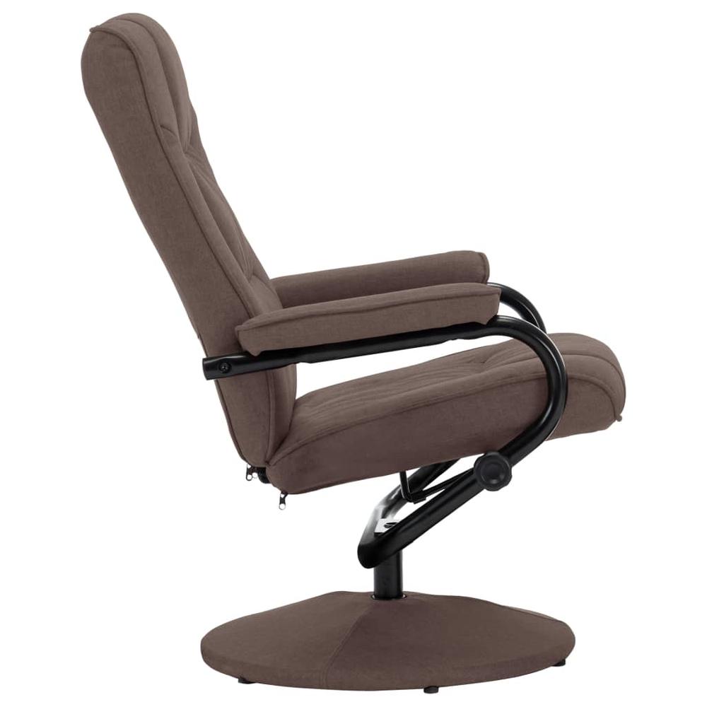 vidaXL Recliner Chair with Footrest Brown Fabric. Picture 5