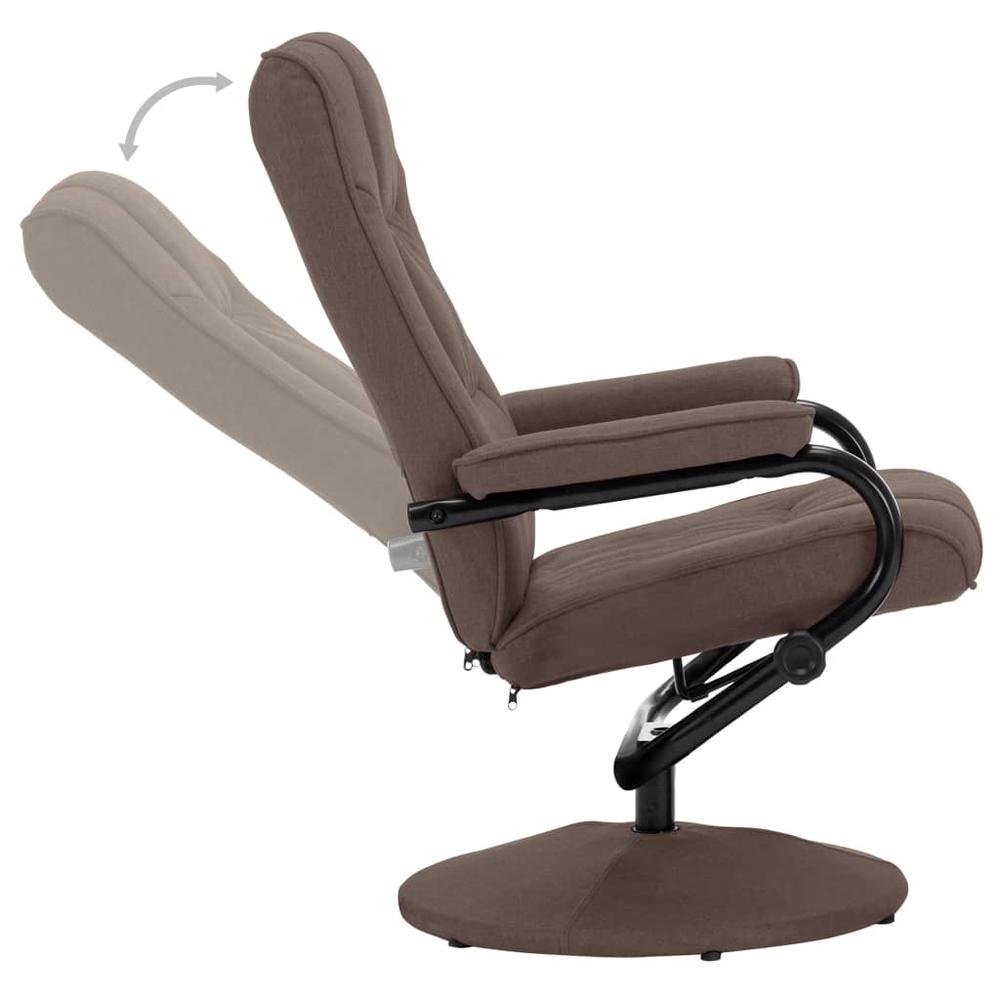 vidaXL Recliner Chair with Footrest Brown Fabric. Picture 6