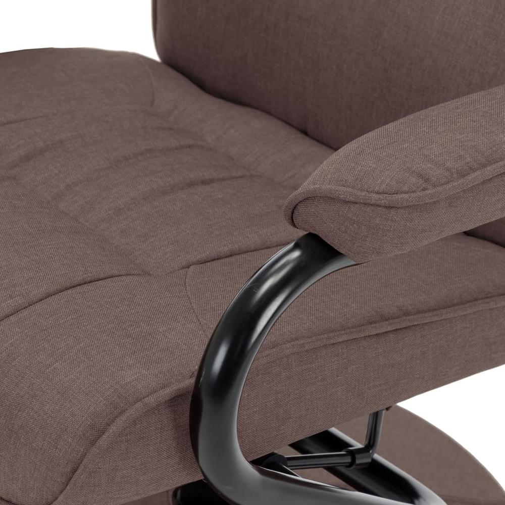 vidaXL Recliner Chair with Footrest Brown Fabric. Picture 8