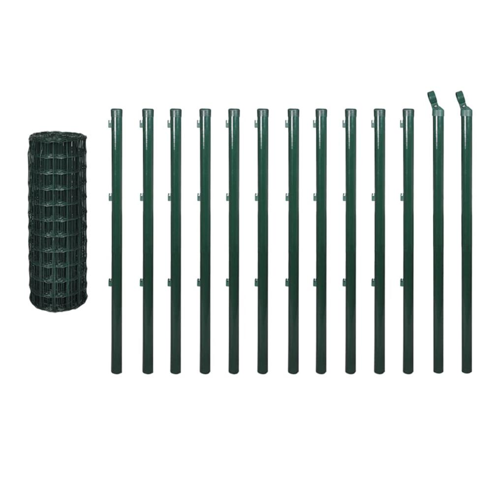vidaXL Euro Fence Steel 82ft x 4.92 ft Green, 145043. Picture 3