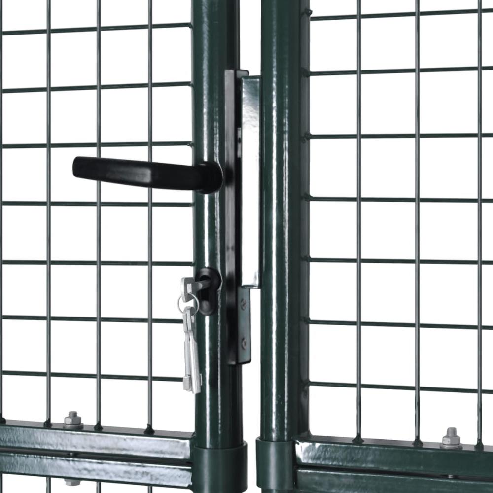 vidaXL Double Door Fence Gate Powder-Coated Steel, 145049. Picture 7