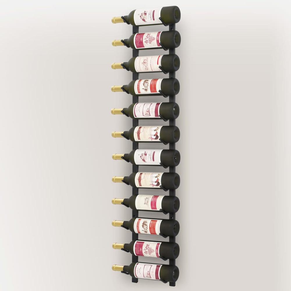 Wall Mounted Wine Rack for 12 Bottles Black Iron. Picture 3