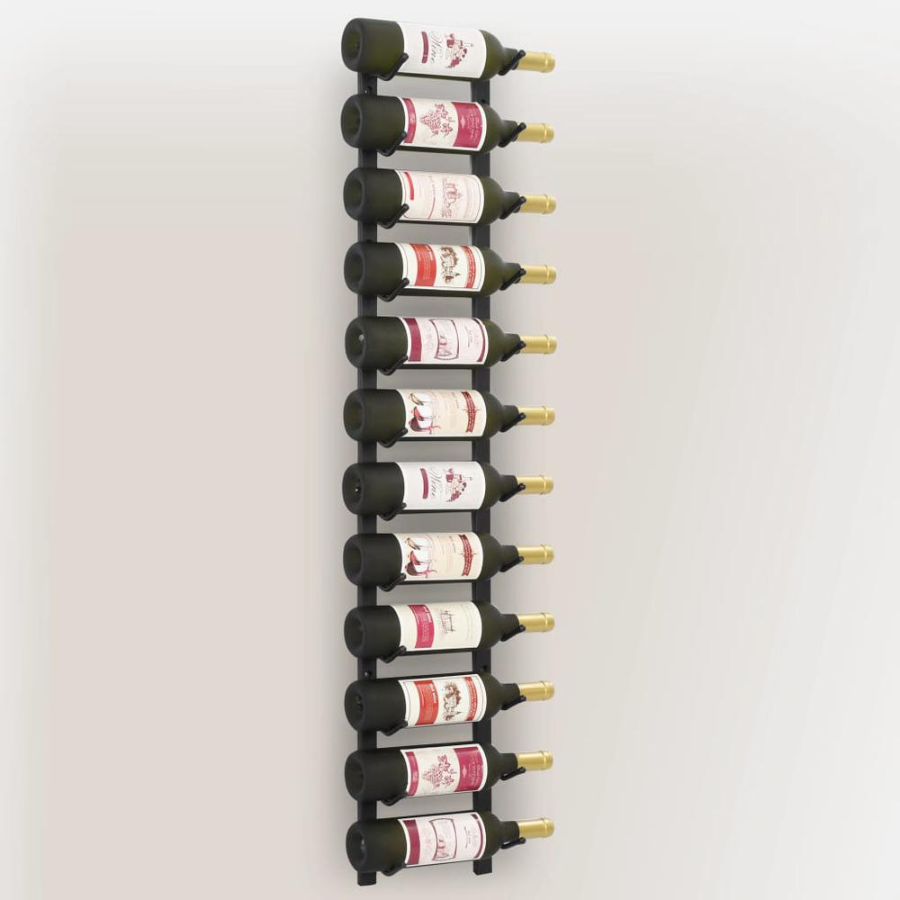 Wall Mounted Wine Rack for 12 Bottles Black Iron. Picture 4