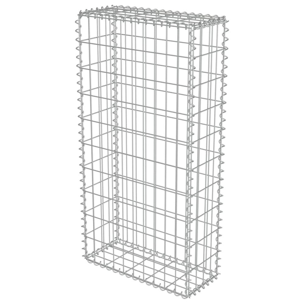 vidaXL Gabion Wall with Covers Galvanized Steel 19.7"x7.78"x39.4", 143576. Picture 2