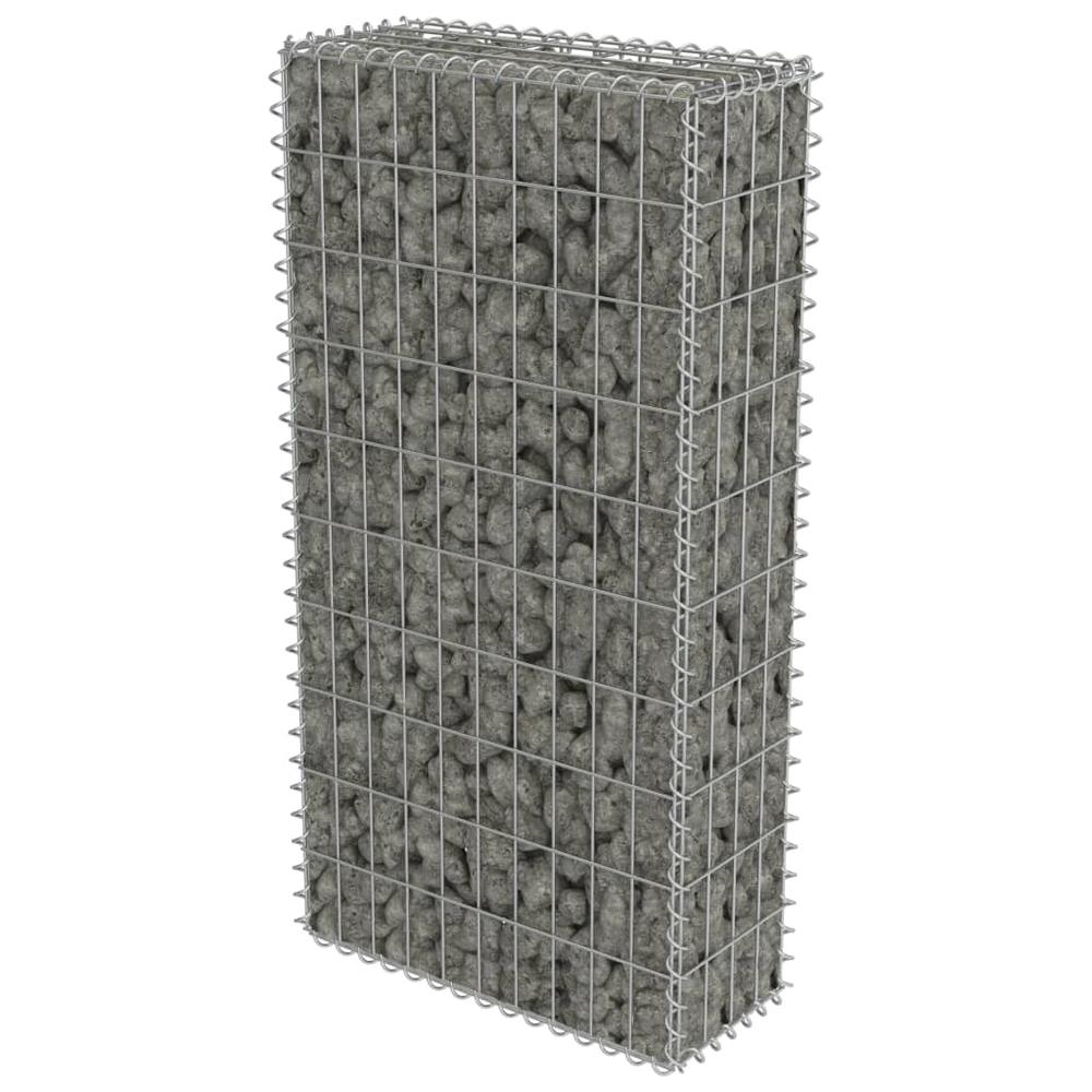 vidaXL Gabion Wall with Covers Galvanized Steel 19.7"x7.78"x39.4", 143576. Picture 3