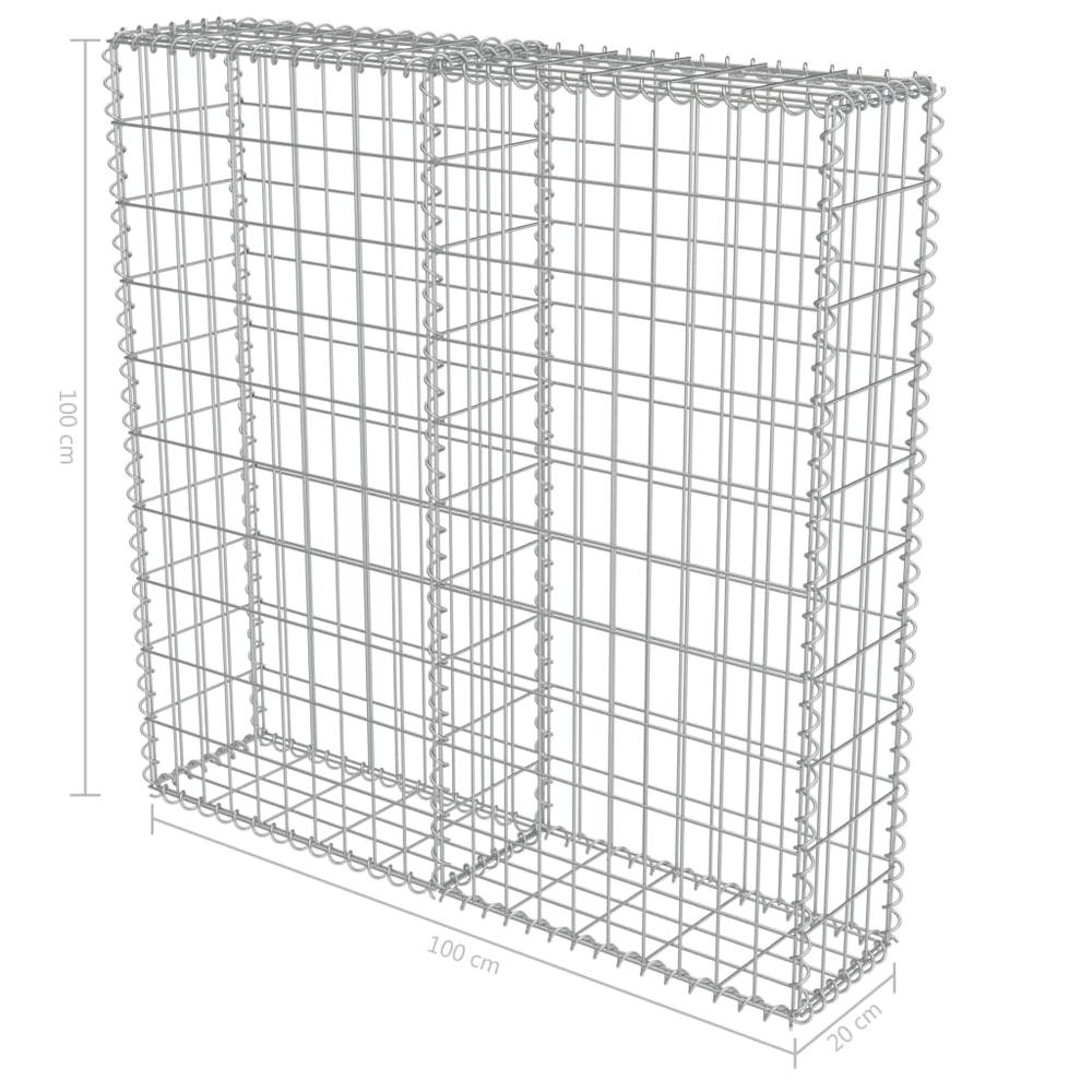 vidaXL Gabion Wall with Covers Galvanized Steel 31.5"x7.87"x39.4", 143577. Picture 6