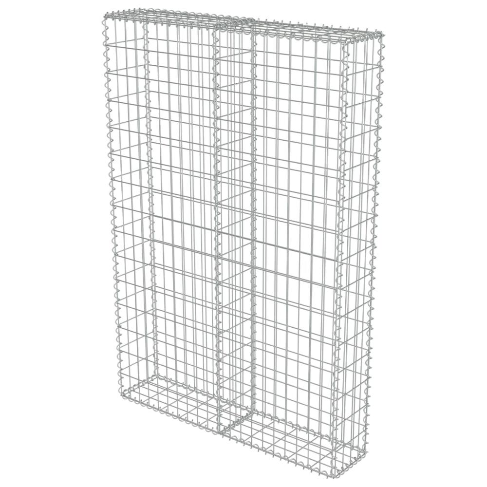 vidaXL Gabion Wall with Covers Galvanized Steel 39.4"x7.87"x59", 143579. Picture 2